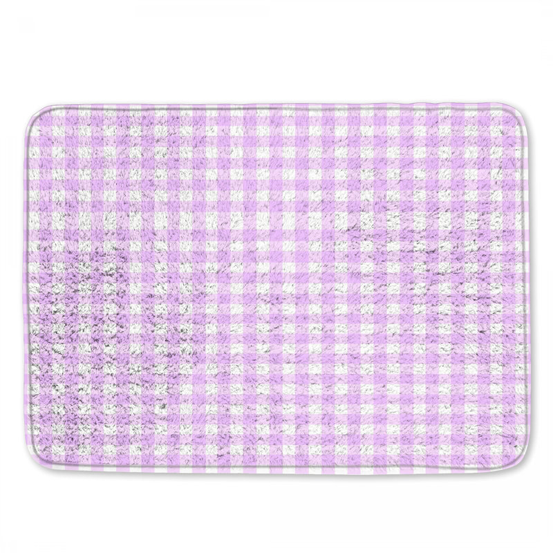 Tapis de bain mauve blanc, 24in W x 17in L