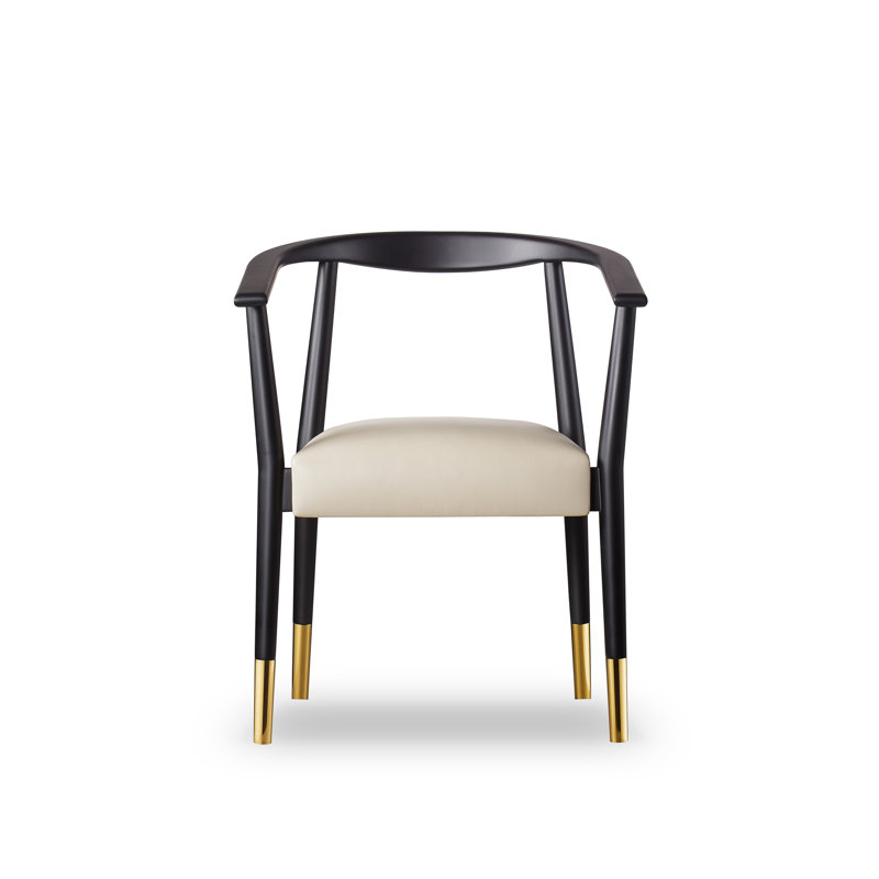 Upholstered Arm Chair, Matte Black