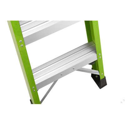 Fiberglass ladder, single side step ladder, for electrical engineering ladder structure insulation ladder,green 5steps