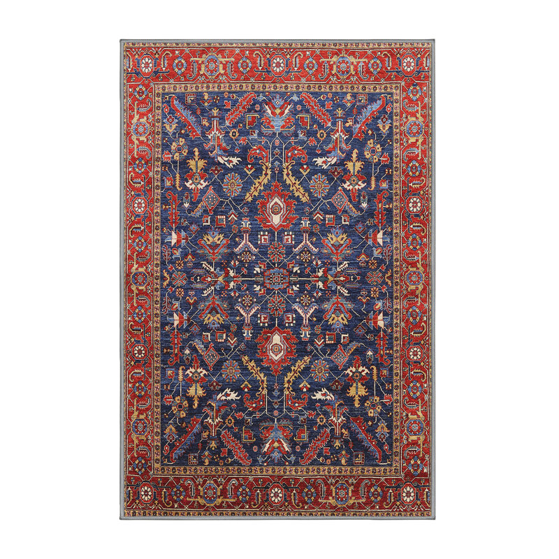 Tapis oriental rouge et bleu, Rectangle 8 pi x 10 pi