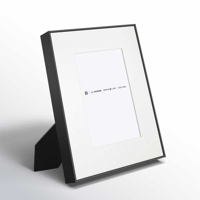 Feronia Metal Picture Frame with Mat, Black, 5" x 7"