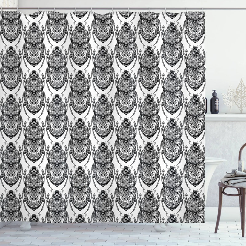 Shower Curtain with Hooks Included, 70" H x 69" W