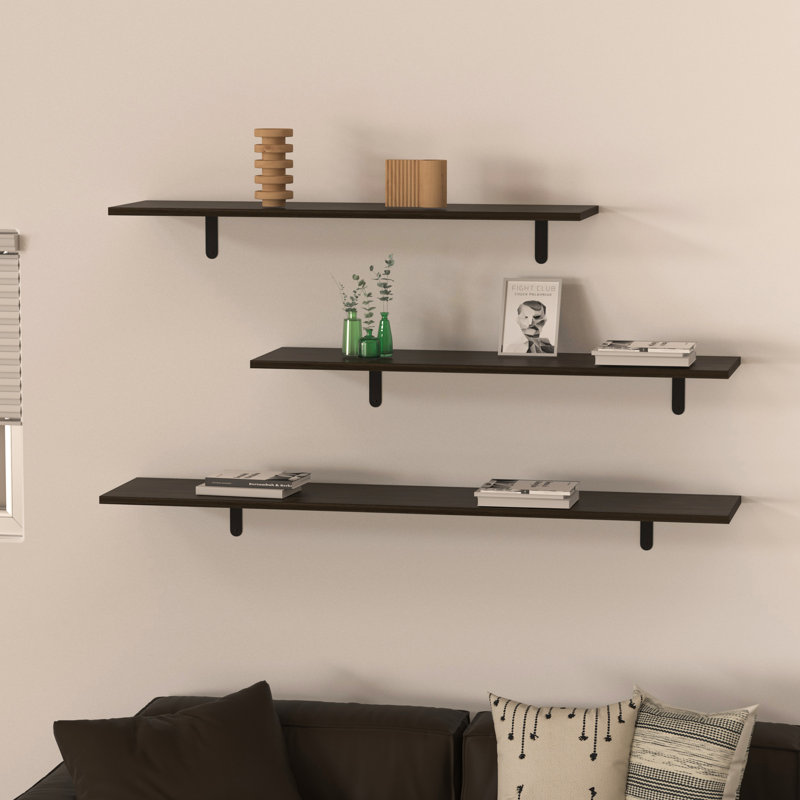Shelf Board, (1 Shelf) 0.6"H x 23.6"W x 9.9"D, Black