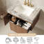 30'' Modern Single Bathroom Vanity Medieval Wall-Mounted Bathroom Cabinet With Faux Marble Table Top, Floating Wood Vanities