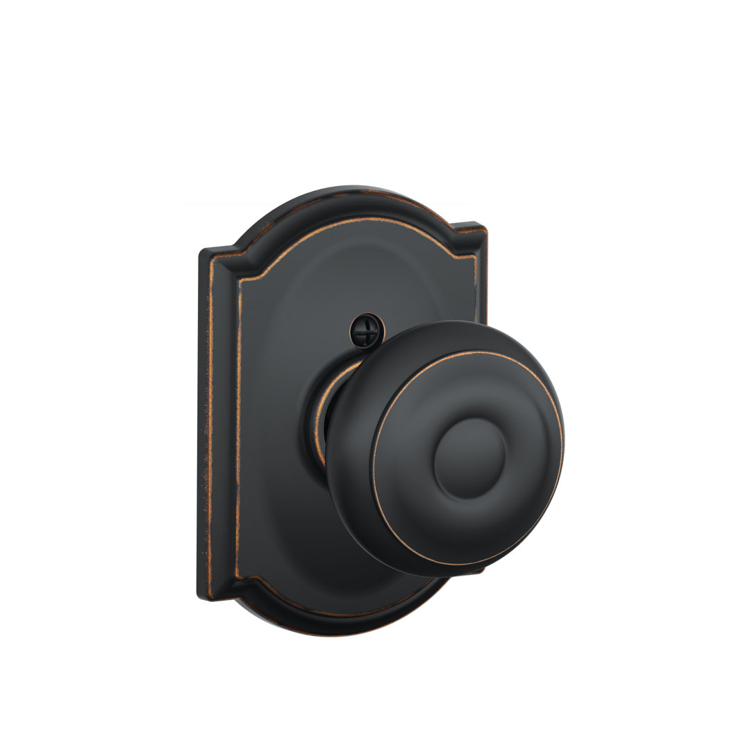 Georgian Single Dummy Knob with Camelot Trim Schlage 