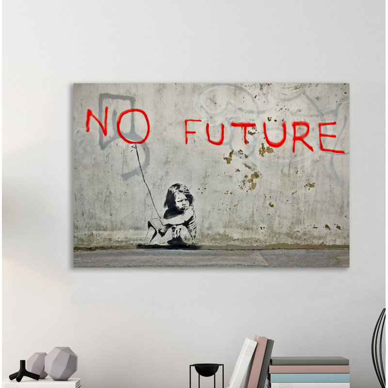 No Future by Banksy - Wrapped Canvas Print, 81 cm H x 122 cm W x 3 cm D