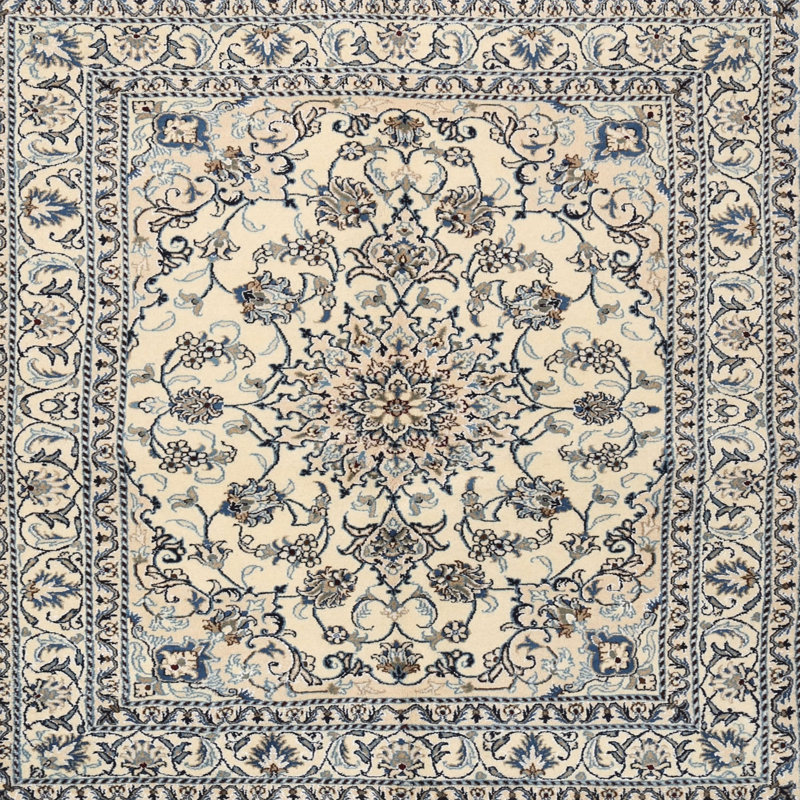 Tapis beige / bleu Cornerstone, Rond 4 pi