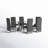 Marcella 6 - Person Glass Top Double Pedestal Dining Set-1578087102-1578087089