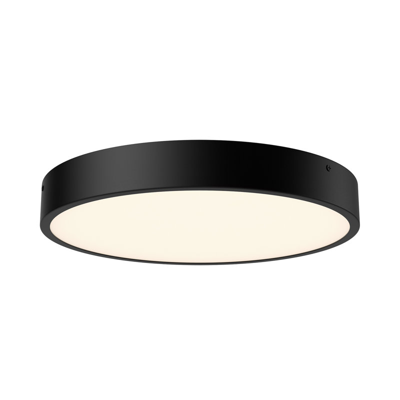 Plafonnier encastré 1 lumière Orland, Noir mat, H 2 po x l 15 po x P 15 po