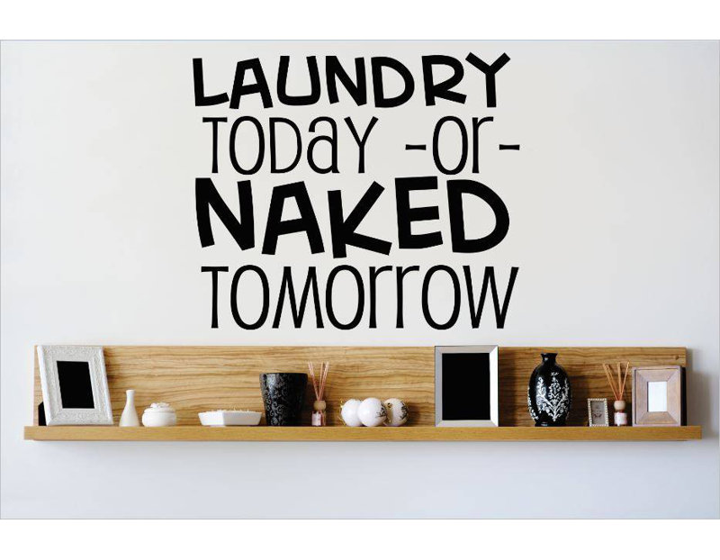 Décalcomanie murale à linge today ou nue, H 16 po x l 20 po x P 0,16 po, Noir