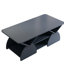 Table basse rectangulaire bleue avec coins arrondis, 6 espaces de rangement, facile à assembler, pour les tablettes ouvertes en bois d'ingénierie, rangement indépendant, bords, salle de réception