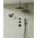 Thermostatic Shower Faucet 12" High-Pressure Dual Showerheads with Rough-In Valve