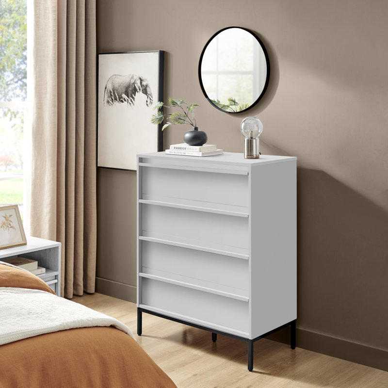 Skit 4 Drawer Chest of Drawers, Modern Scandi Storage, White