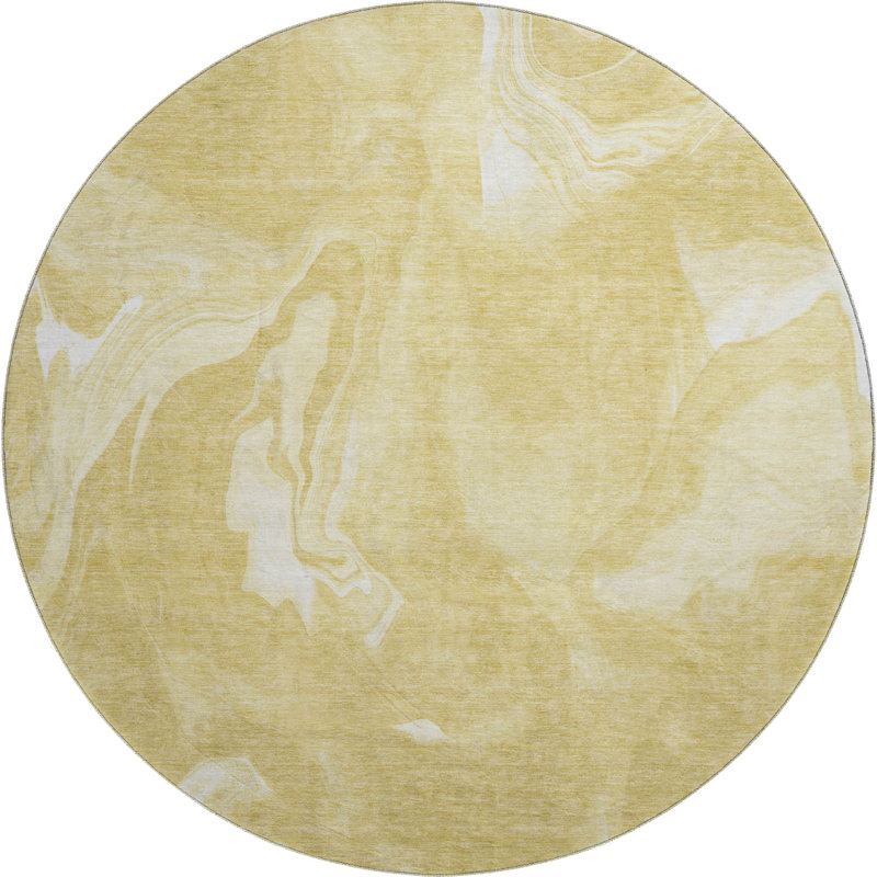 Premium Machine Washable Prisco Gold Rug, Rectangle 10' x 14'
