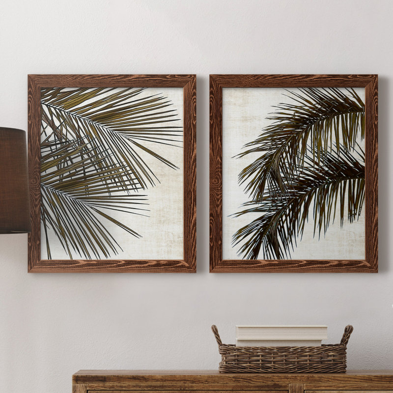 Palm I - ensemble de 2 peintures sur toile encadrées, Érable, H 37,5 po x l 55 po x P 1,5 po