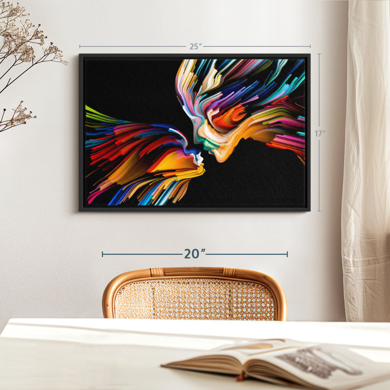 Impression sur toile abstraite Love, H 17 po x l 25 po