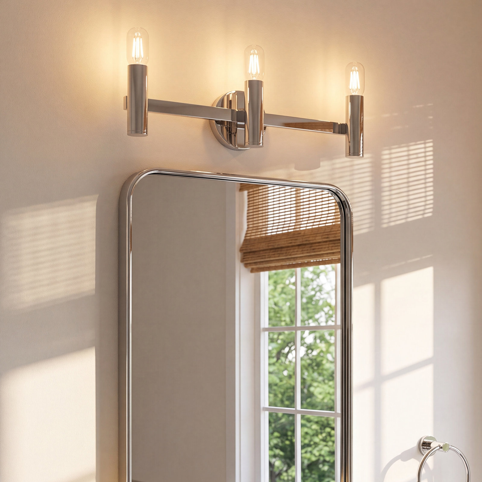 Martella 3 Light Dimmable Vanity Light, Polished Chrome