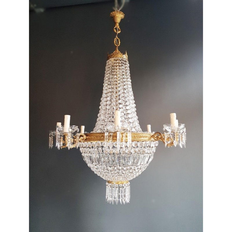 Lustre suspendu Montgolfier, Fumée, Laiton, 52" Diameter x 55" Height