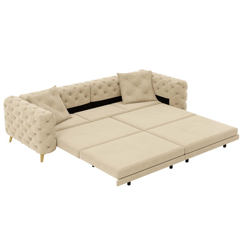 Canapé-lit convertible polyvalent 3-en-1 avec repose-pieds mobile, idéal pour économiser de l'espace et pour une vie confortable dans divers environnements