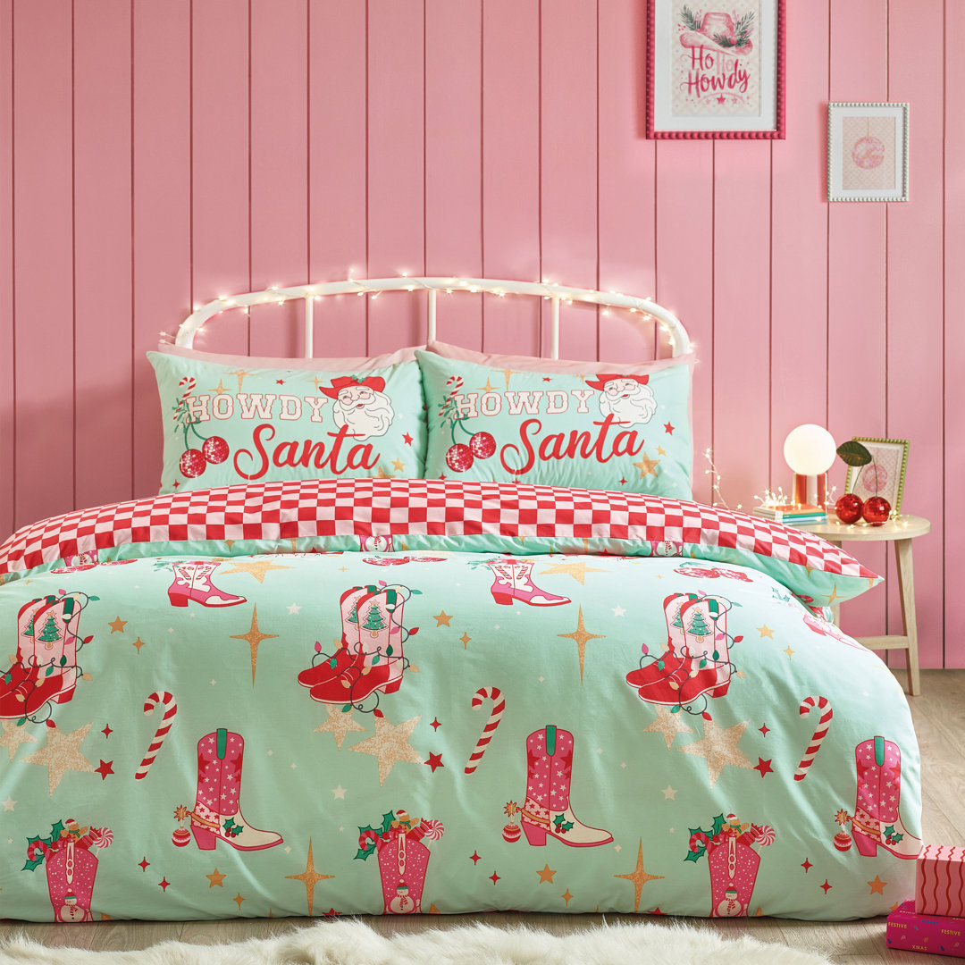 Santa's Howdy Christmas Reversible Duvet Cover Set