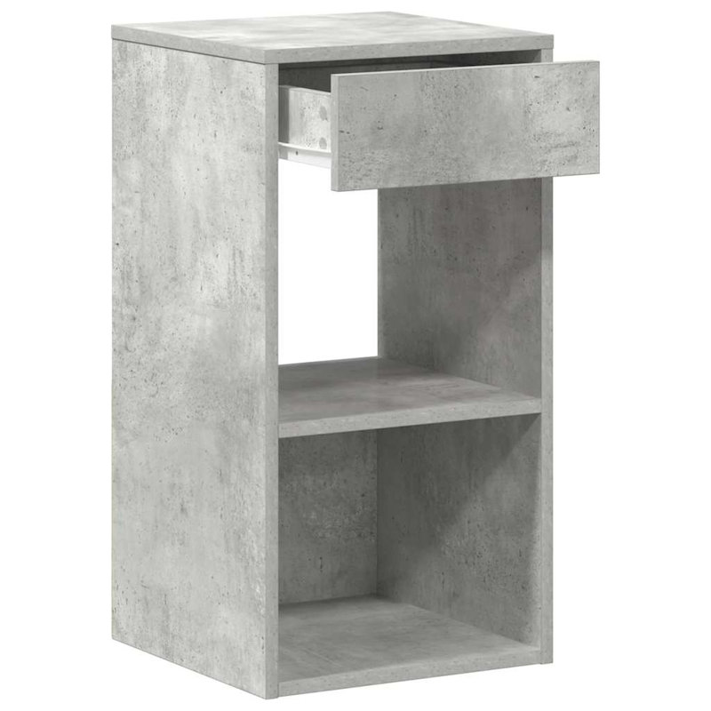Rontavius 35cm W Manufactured Wood Bedside Table, Concrete Grey, Set of 2