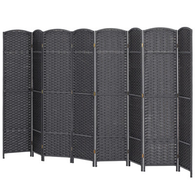 Paravent, paravent à 4 panneaux, écran d'intimité pliable et paravent de séparation portable, cloisons autoportantes pour bureau, chambre à coucher, salon, gris