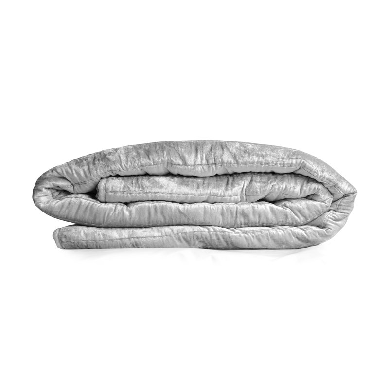 Channel Modern & Contemporary Velvet Quilt, Gray, King Quilt
