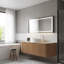 Ensemble de meuble-lavabo mural 48 po avec lavabo rond blanc en céramique et 2 tiroirs-198413818