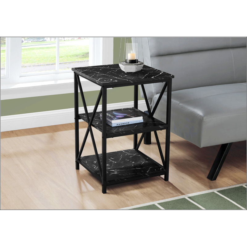 Accent Table With X-Shaped Design, Black
