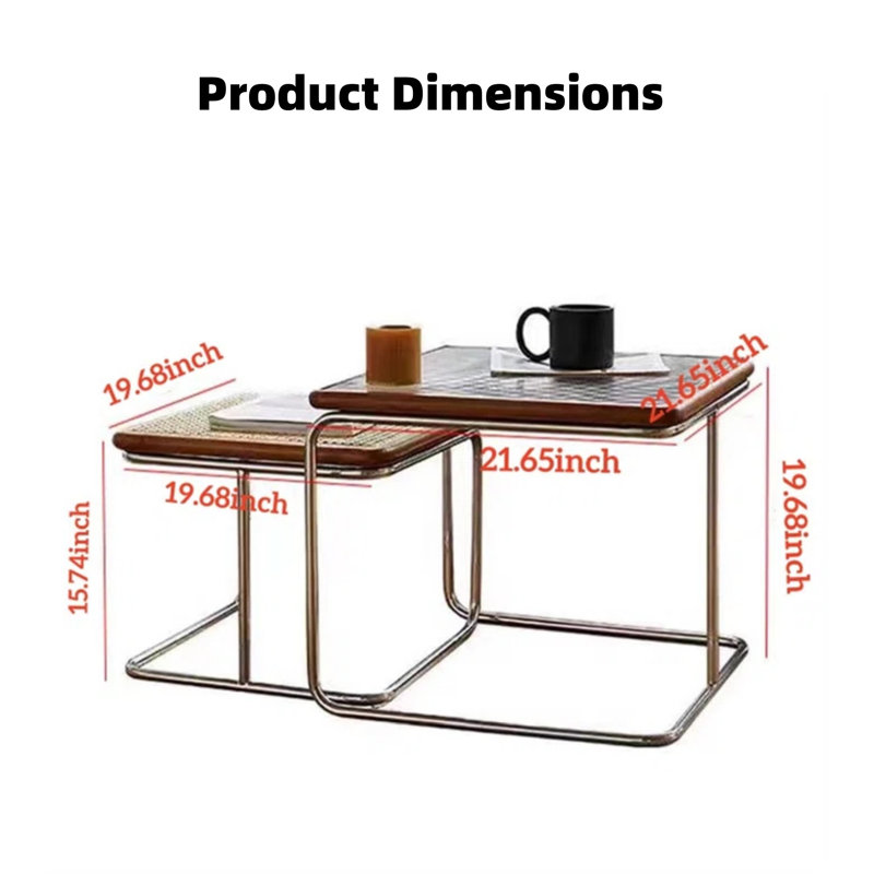 Table basse gigogne, brun