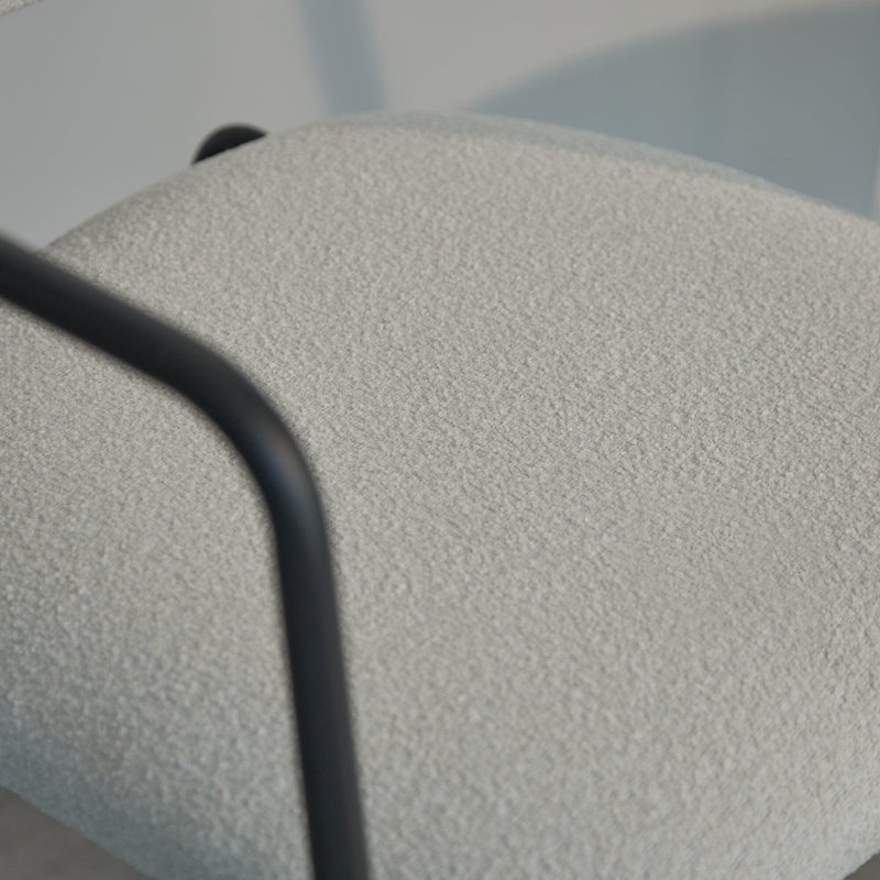 48cm H Metal Armchair in Beige