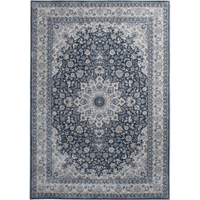 Tapis bleu / ivoire Nathanial