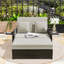 Chaise longue double en PE avec dossier réglable, repose-pieds et coussin confortable-1865594834-1865594837