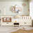 Platform Bed With Built-in Bookshelves And Storage Drawers,safety Staircase Design Safety Rails, Easy Assemble ( shelves)-1042526985-1043661210
