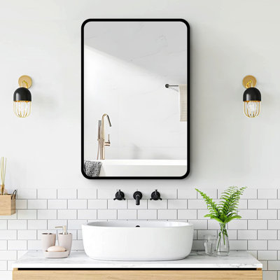 Konny Metal Accent Cabinet, Wall Mount or Recessed Bathroom Medicine Cabinet with Mirror