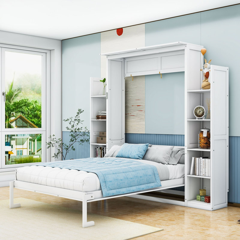 Lit escamotable Marchie Murphy, Double, Blanc