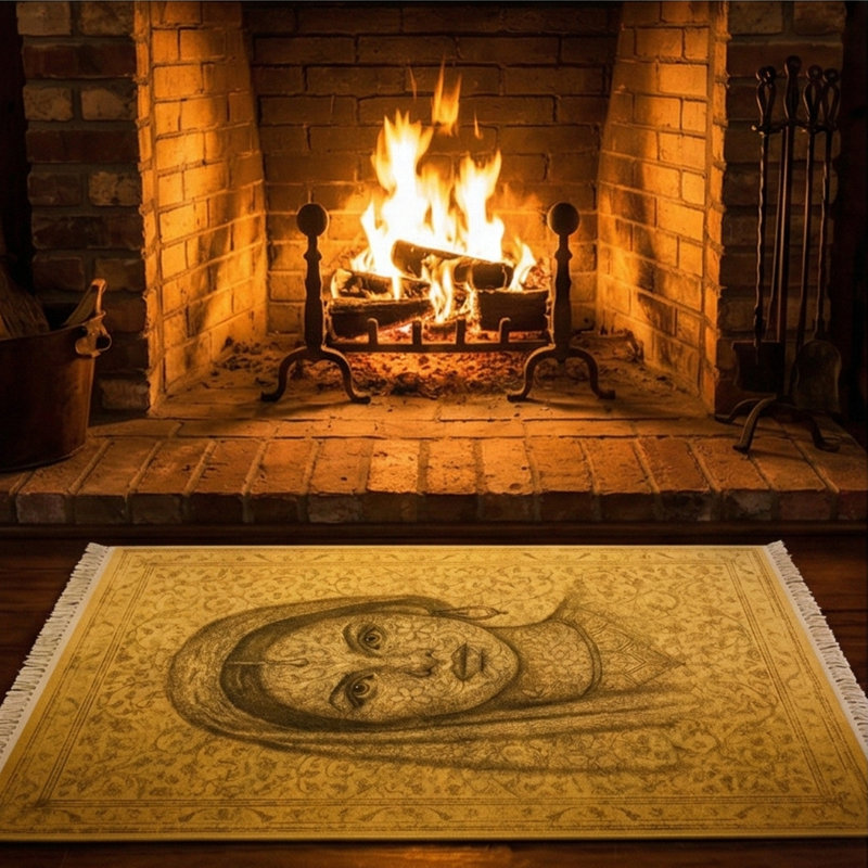 Taupe Sepia Portrait Area Rug