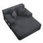 Luxueuse chaise longue en velours côtelé moelleux avec 3 coussins, canapé-lit convertible avec poche de rangement, conception sans cadre et mousse de compression pour les petits espaces, salon, appartement, gris foncé-189001402-189001028