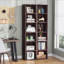 Bibliothèque à coins étroits 70,9 "à 6 niveaux pour salon, bureau, chambre à coucher