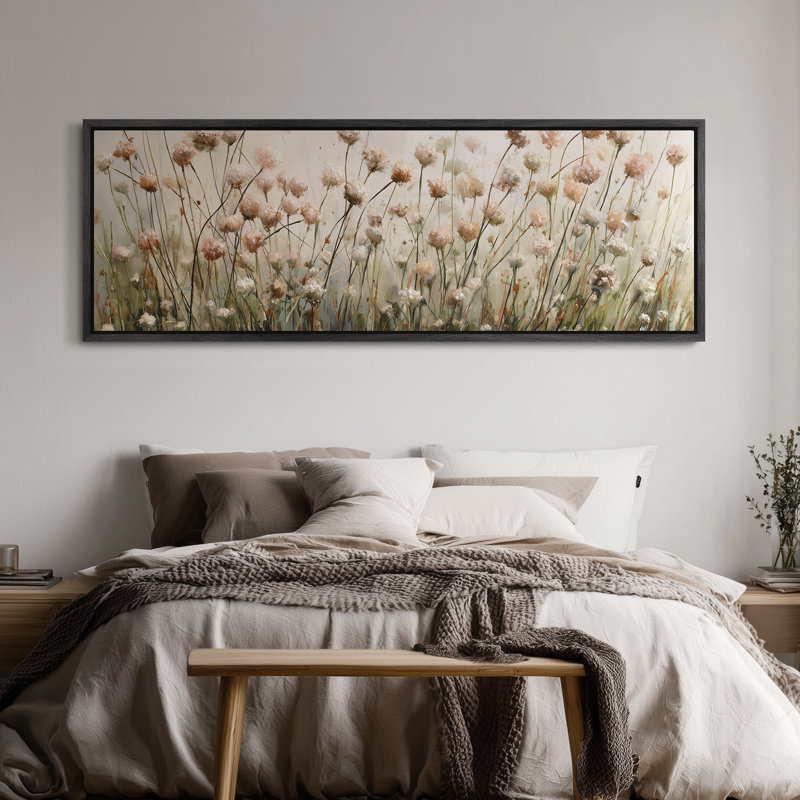 Doux pastel pastel pour chambre à coucher ou salon, impression murale, H 20 po x l 60 po, Noir