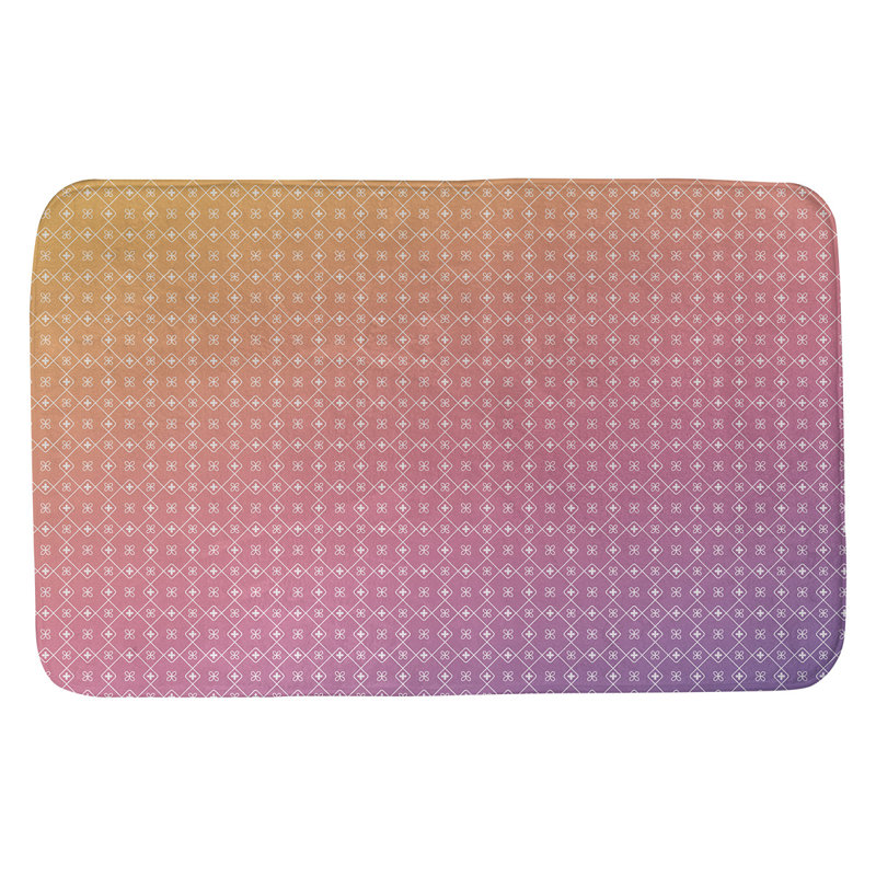 Bueschel Memory Foam Non-Slip Bath Rug, 17" W x 24" L, Orange/Pink