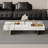 Modern Faux Marble Coffee Table with Gold Metal Legs - 51.2" Rectangular Contemporary Living Room Center Table, Stylish Elegant Home Decor Furniture-895159977-895159956