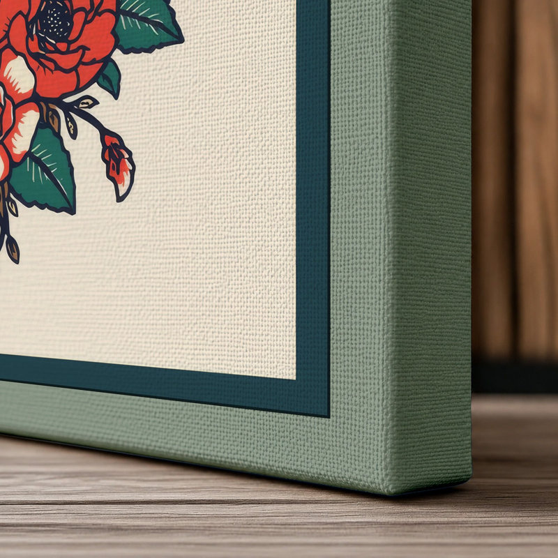 Crowned Deer Boho - Wrapped Canvas, 18x12 - 45.7 x 30.5 cm, Sage Border
