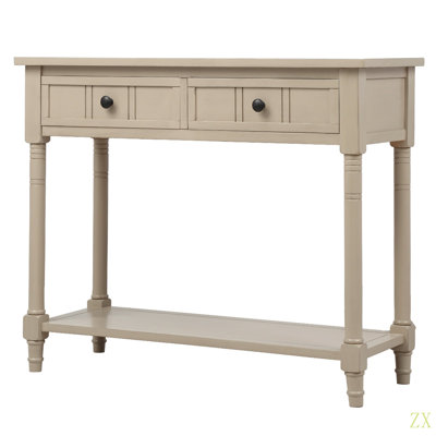 Console de style traditionnel avec deux tiroirs et une tablette inférieure