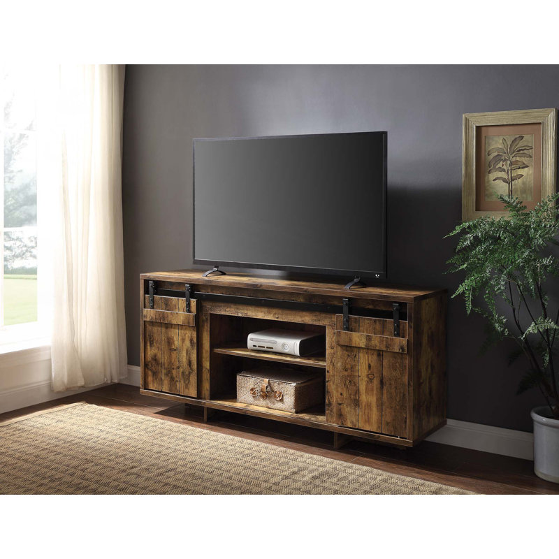 Rustic Oak Finish TV Stand