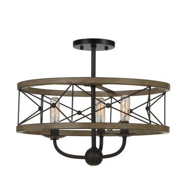 Lustree tambour 3 lumières en métal Edmonds