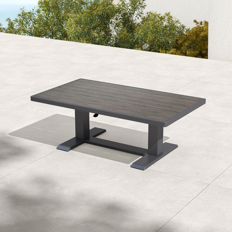 Adjustable Height 55" X 31" Outdoor Dining Table