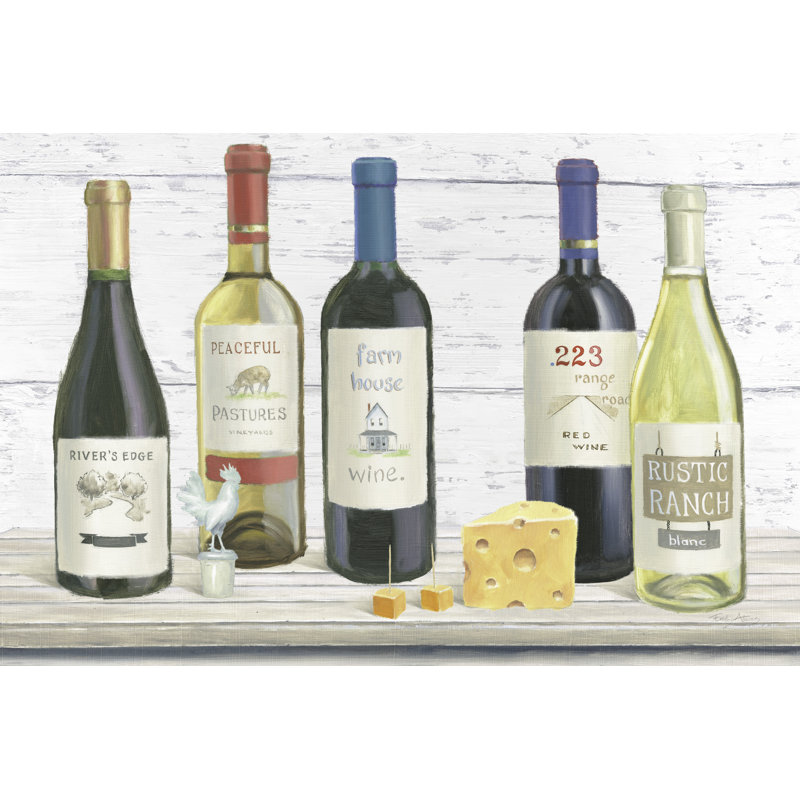 Vin et fromage, bouteilles, texture de bois, vigneron, H 24 po x l 36 po x P 1,5 po