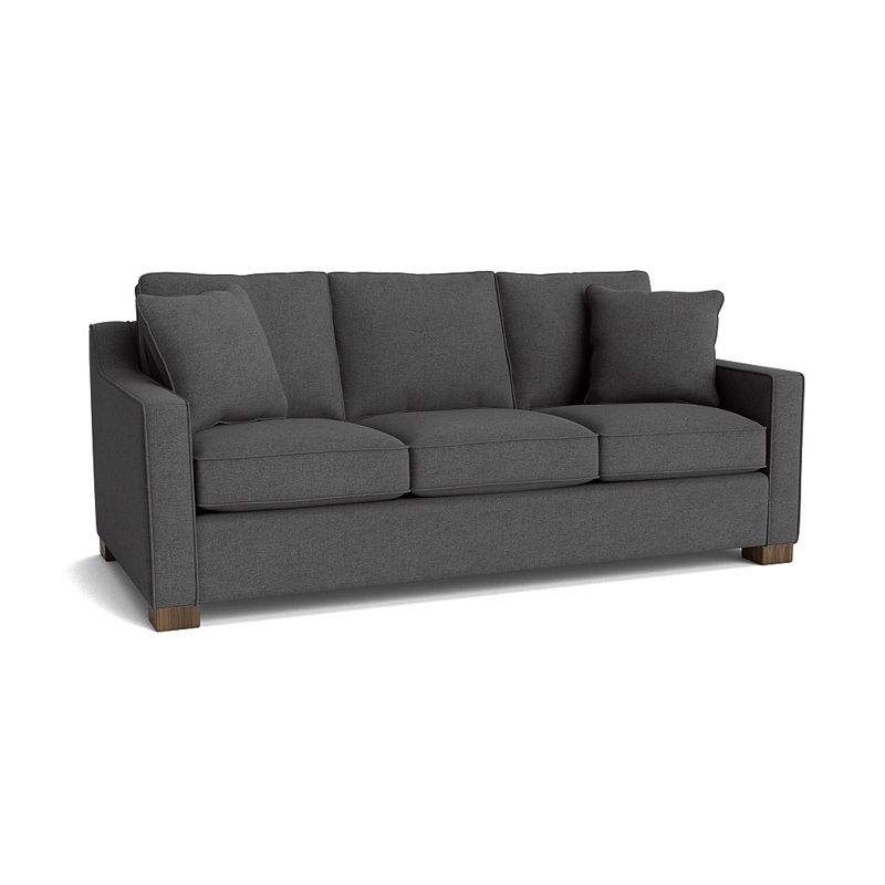 Canapé-lit à accoudoirs carrés de 79 po avec coussins réversibles Aceyon, Noyer, Graphite Entice