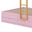 Lit superposé avec tiroirs de rangement et garde-robe, structure de lit superposé en bois avec échelle et garde-corps-335537066